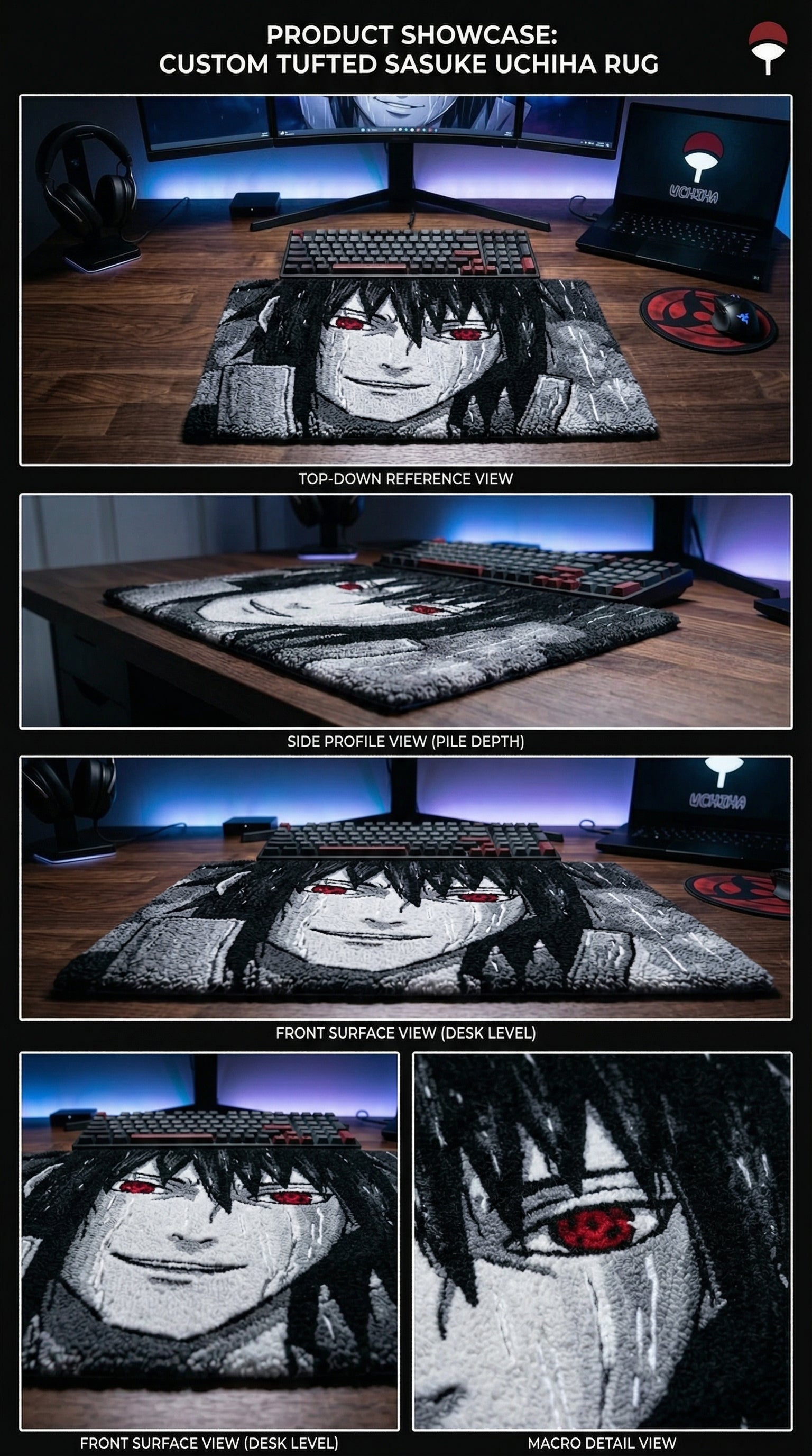 Sasuke Uchiha Keyboard Mat